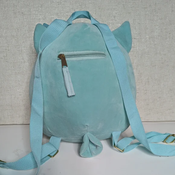 NWT Squishmallows Aqua Owl Mini Backpack & Blue Fox/Wolf Slippers Bundle - Picture 4 of 13